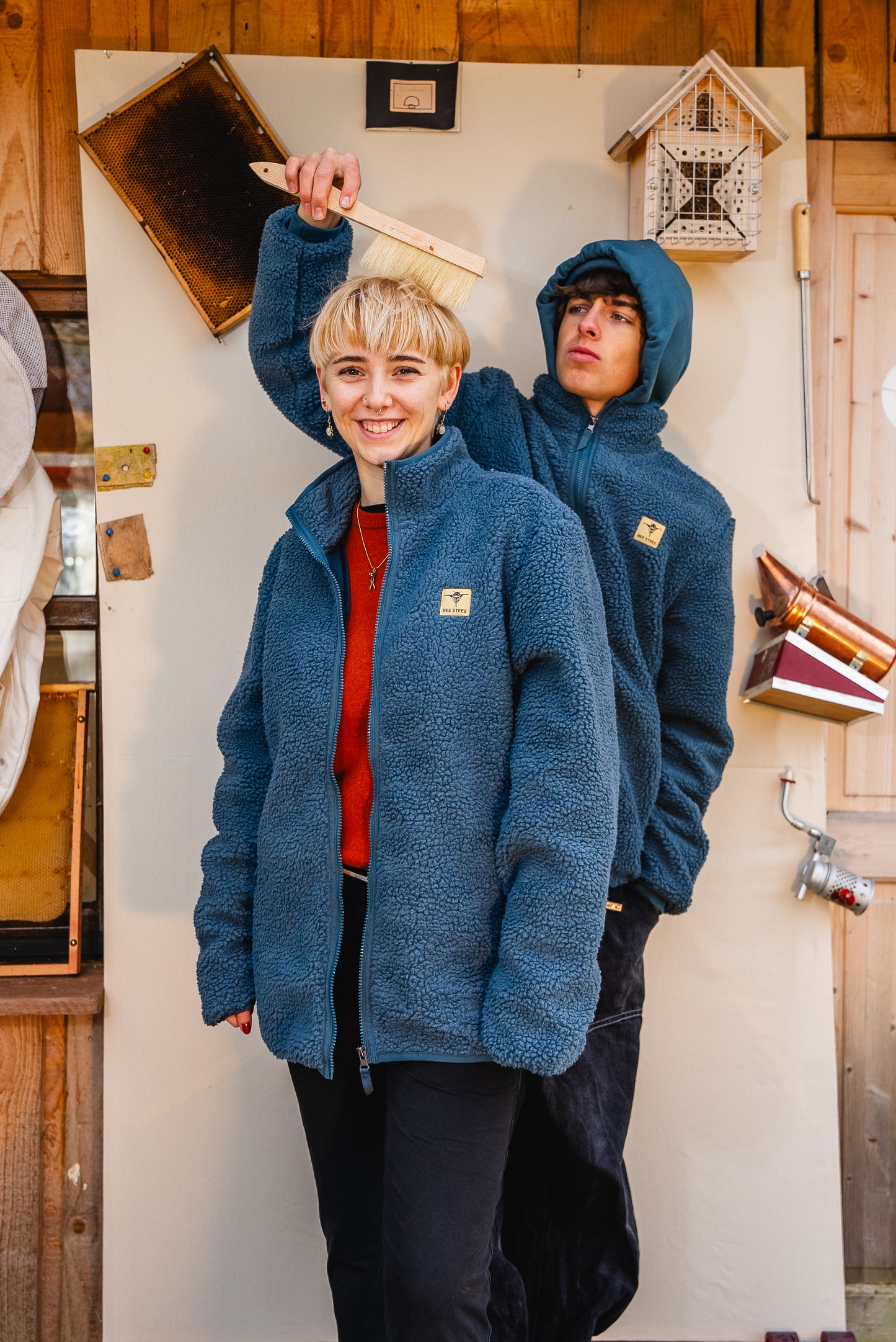 BEESTEEZ - Teddyjacke Blau
