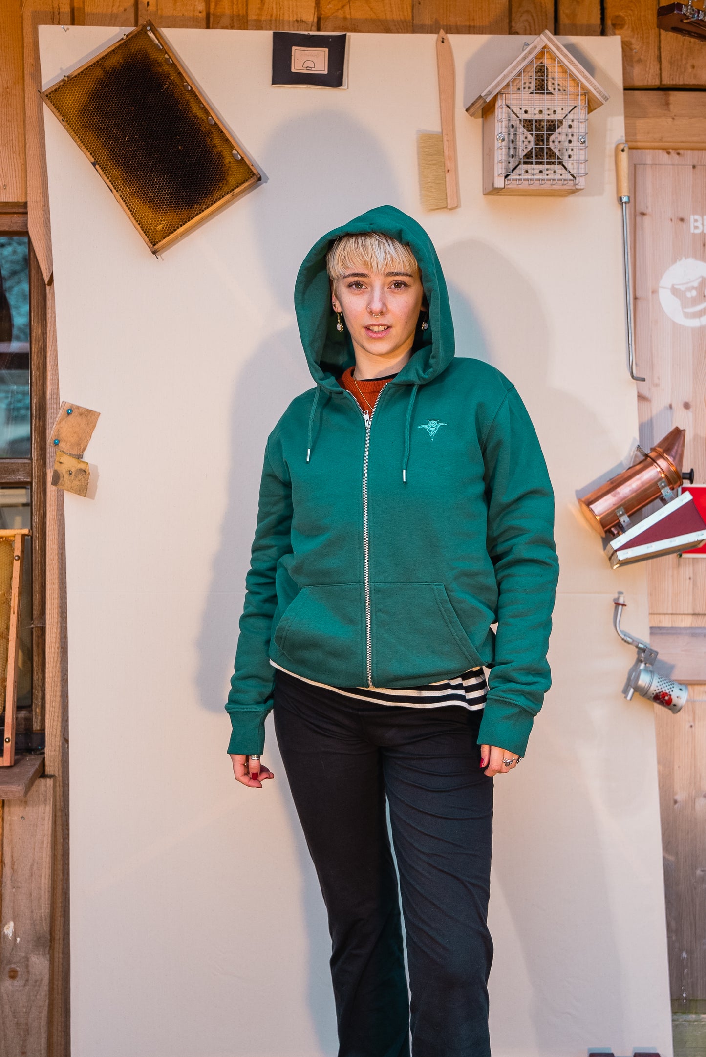 BEESTEEZ - Zipper Hoodie Glazed Green