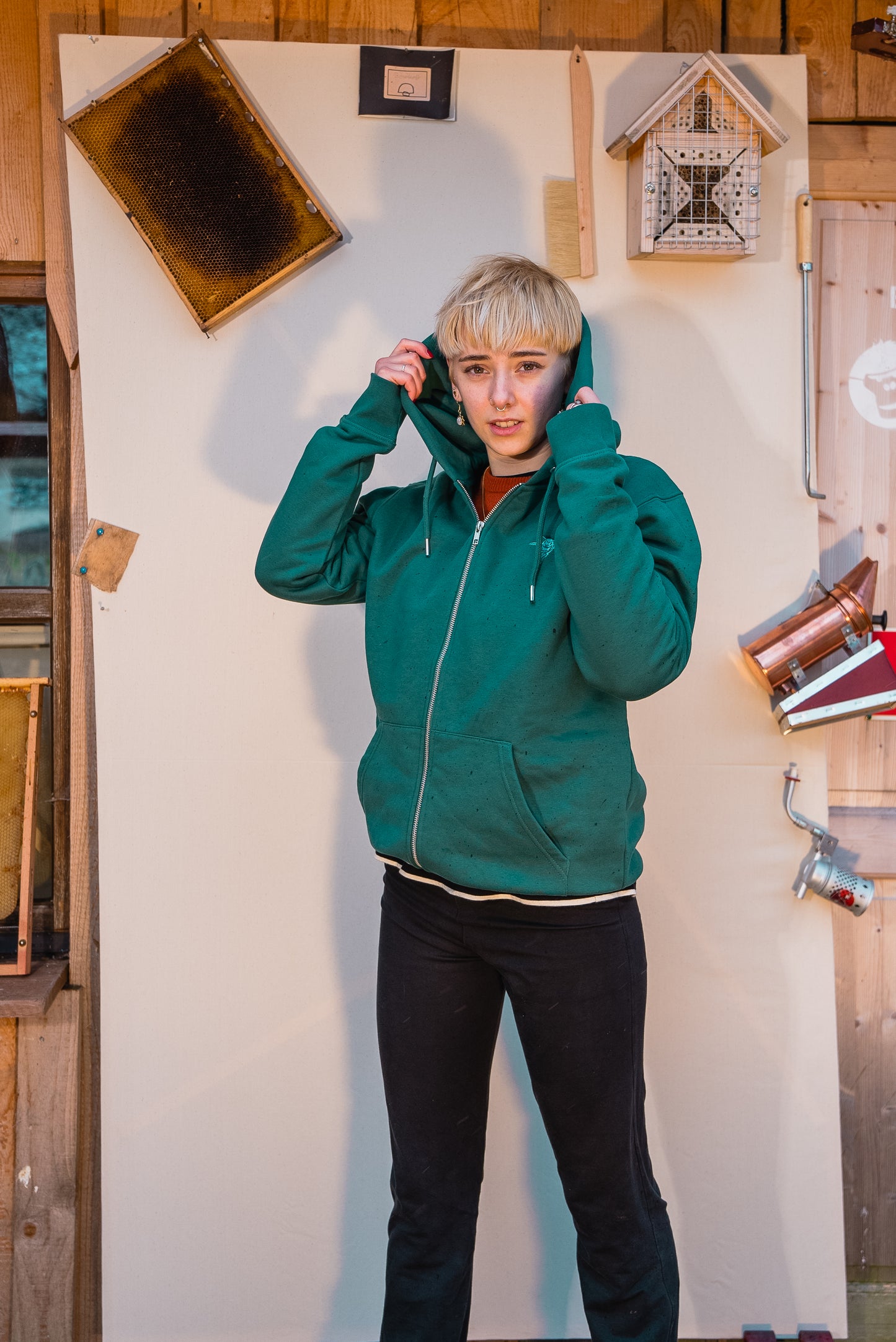 BEESTEEZ - Zipper Hoodie Glazed Green